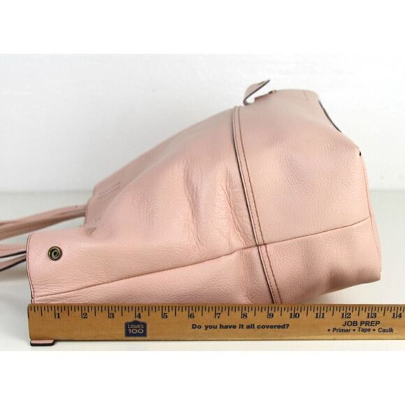 ROOMY J.CREW POWDER PINK GENUINE LEATHER SHOULDER BAG HANDBAG TOTE HOBO PURSE - Picture 13 of 14